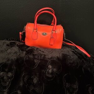 Coach Vibrant Pink/Orange Mini Bennett Satchel